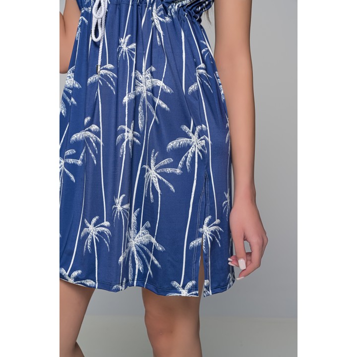 Καφτάνι Παραλίας Ελαστική Λύκρα - Μπλε