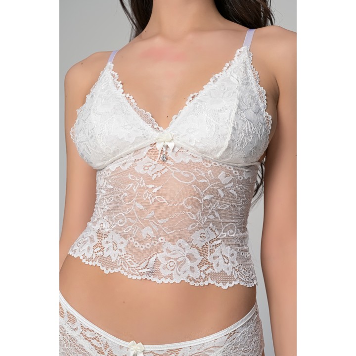 Δαντελένιο Τοπ Τιραντάκι - Ιβουάρ