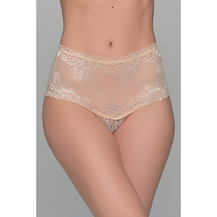 Ψηλόμεσο Δαντελένιο Bikini - Μπεζ