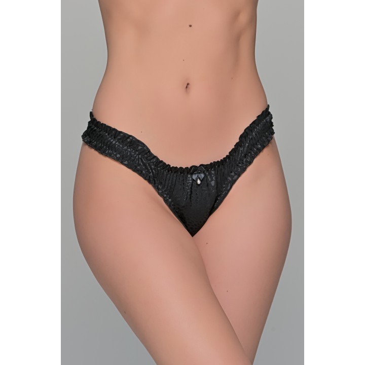 Σλιπ String Σατέν Ζακάρ - Μαύρο