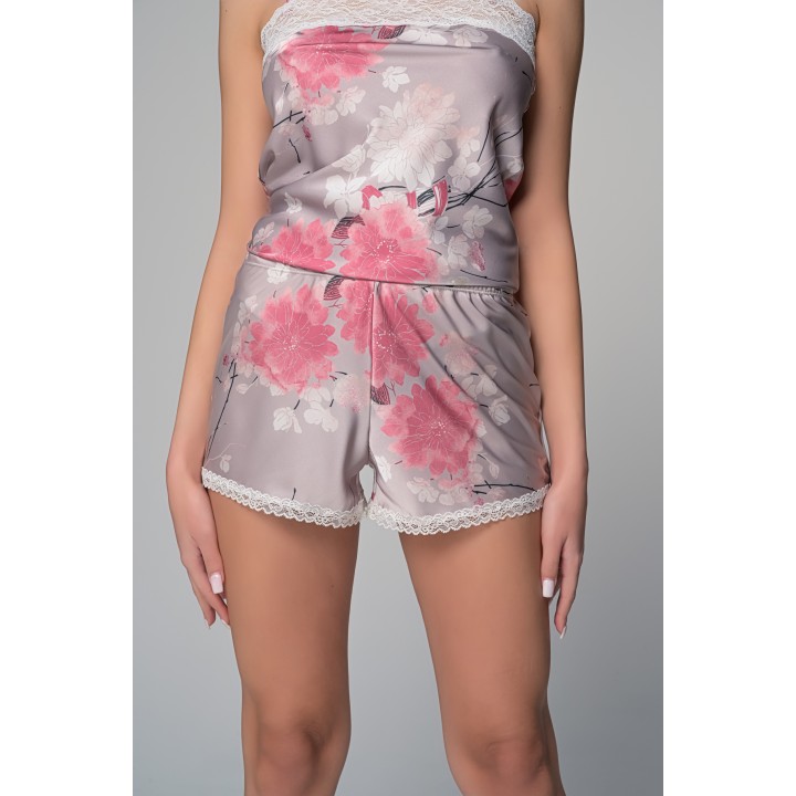 Σατέν Babydoll Με Σορτς - Φλοράλ