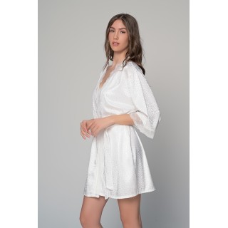 Νυφική Ρόμπα Σατέν με Δαντέλα - Ιβουάρ