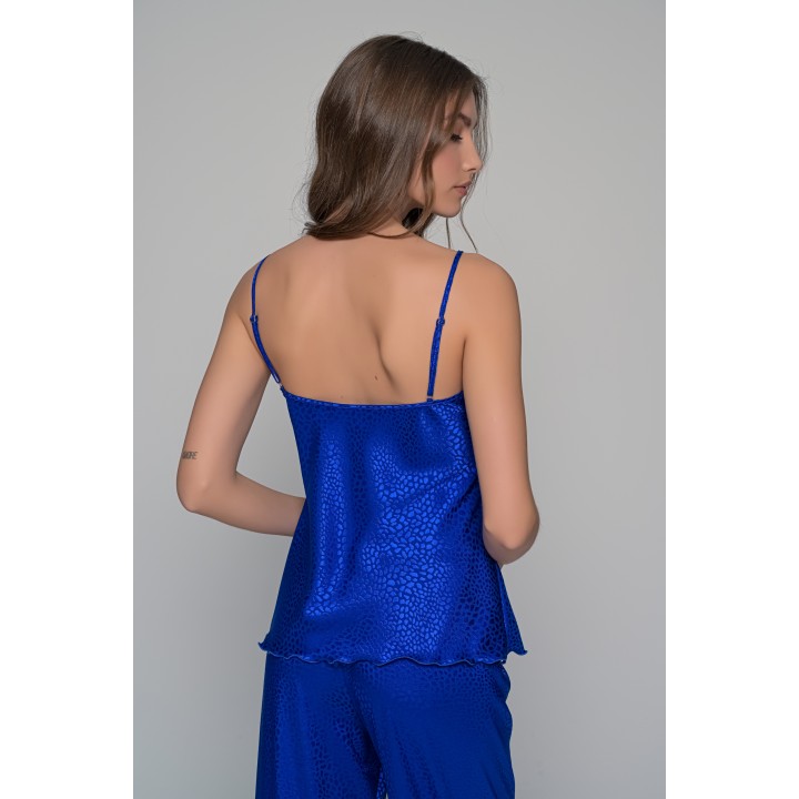 Πυζάμα Τιραντάκι από Σατέν Ζακάρ - Μπλε ρουά