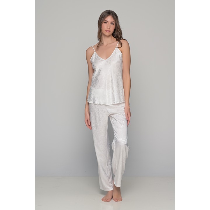 Νυφική Πυζάμα Σατέν Ζακάρ - Ιβουάρ