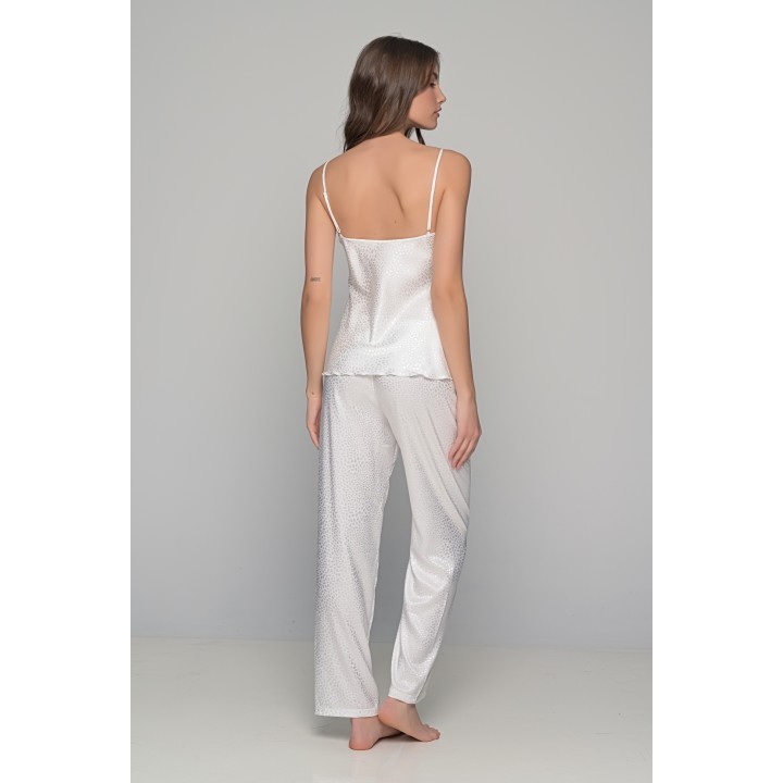 Νυφική Πυζάμα Σατέν Ζακάρ - Ιβουάρ
