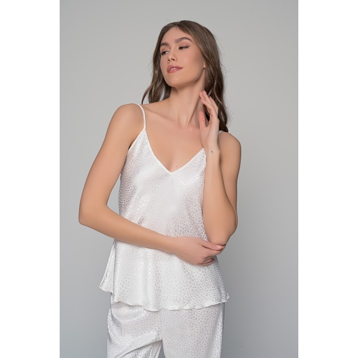 Νυφική Πυζάμα Σατέν Ζακάρ - Ιβουάρ