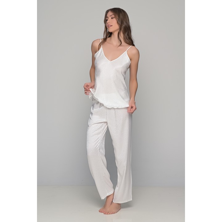 Νυφική Πυζάμα Σατέν Ζακάρ - Ιβουάρ
