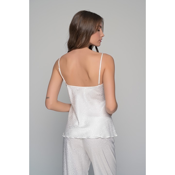 Νυφική Πυζάμα Σατέν Ζακάρ - Ιβουάρ