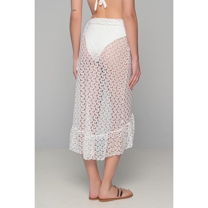 Πλεκτή Φούστα Παρεό - Εκρού