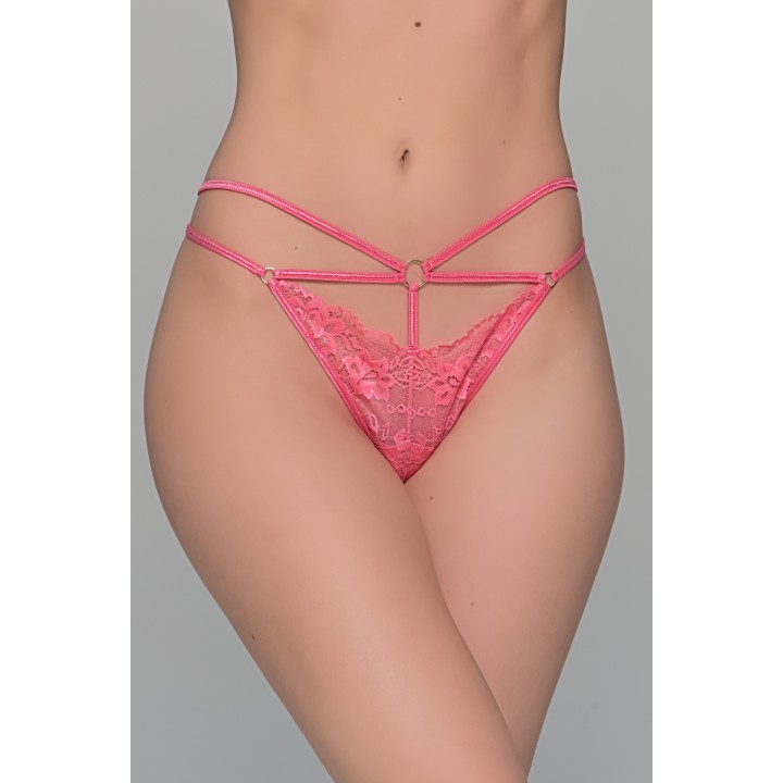Δαντελένιο String Tanga με Κρίκους - Καρπουζί