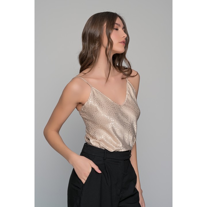 Σατέν Lingerie Top Τιραντάκι - Μπεζ