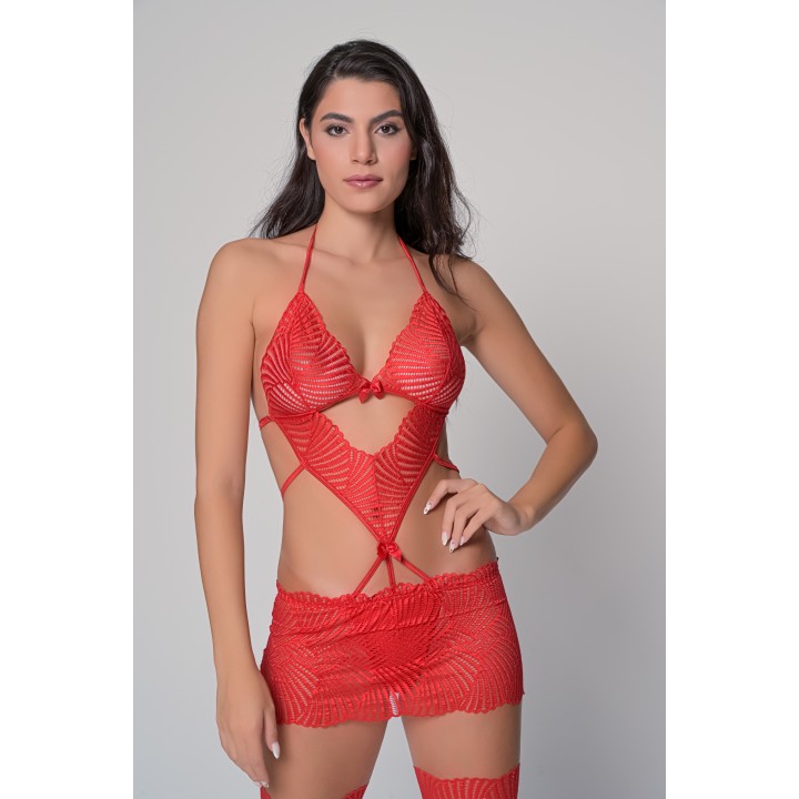 Sexy Δαντελωτό Νυχτικάκι - Κόκκινο