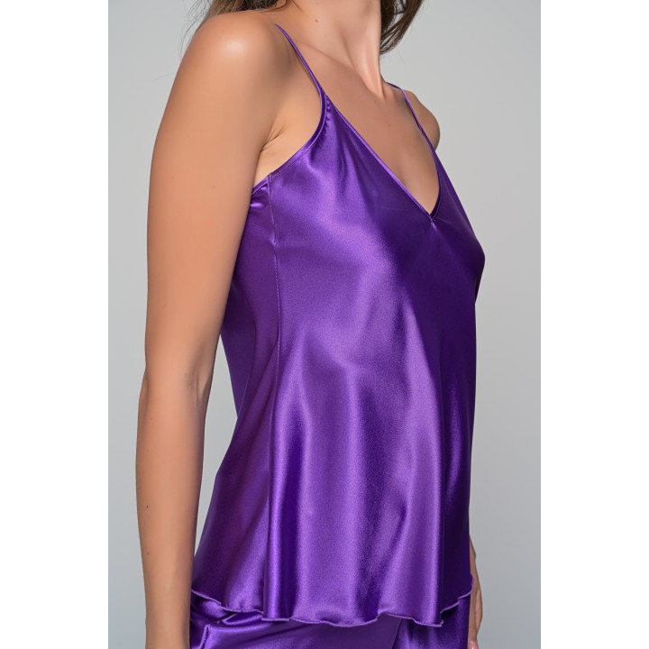 Babydoll με Σορτς Σατεν-Μωβ