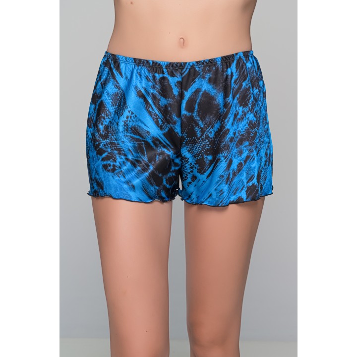 Babydoll με Σορτς Σατεν-Μπλε-μαύρο