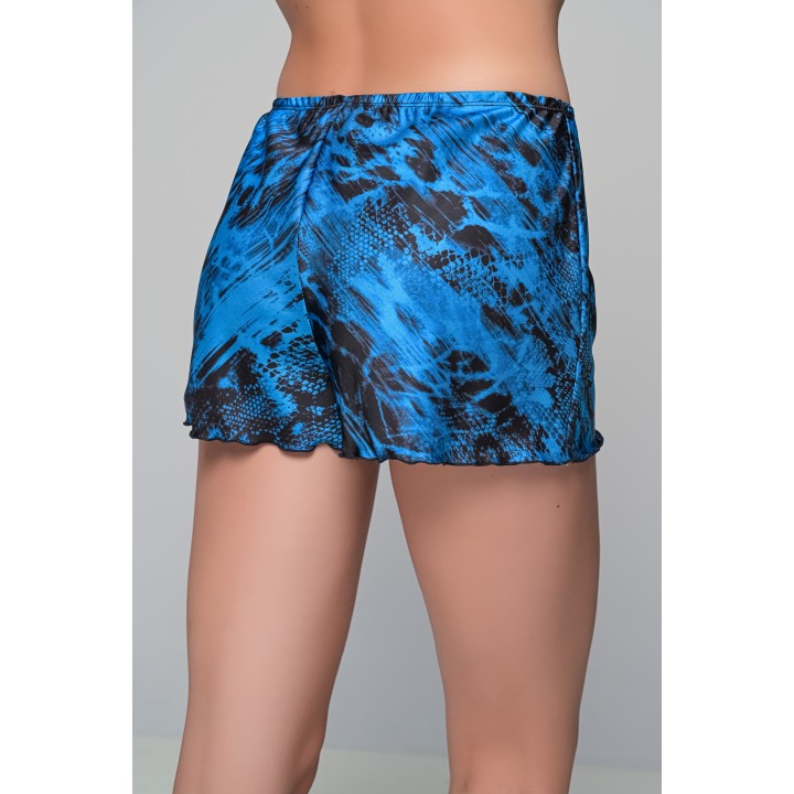 Babydoll με Σορτς Σατεν-Μπλε-μαύρο