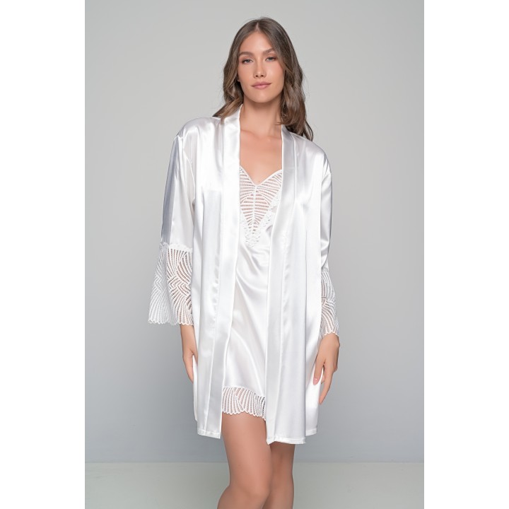 Νυφική Σατέν Ρόμπα-Ιβουάρ