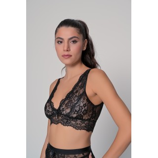 Δαντελένιο Bralette - Μαύρο