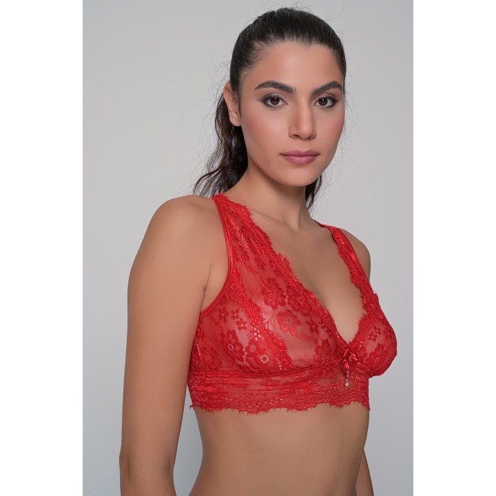 Δαντελένιο Bralette - Κόκκινο