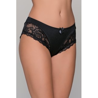 Σλιπ Μπικίνι Λύκρα με Δαντέλα – Μαύρο