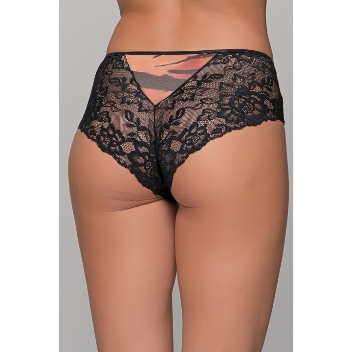 Σλιπ Μπικίνι Τούλι με Δαντέλα – Τιγρέ