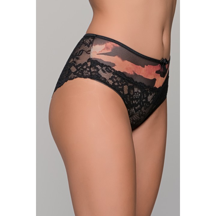 Σλιπ Μπικίνι Τούλι με Δαντέλα – Τιγρέ