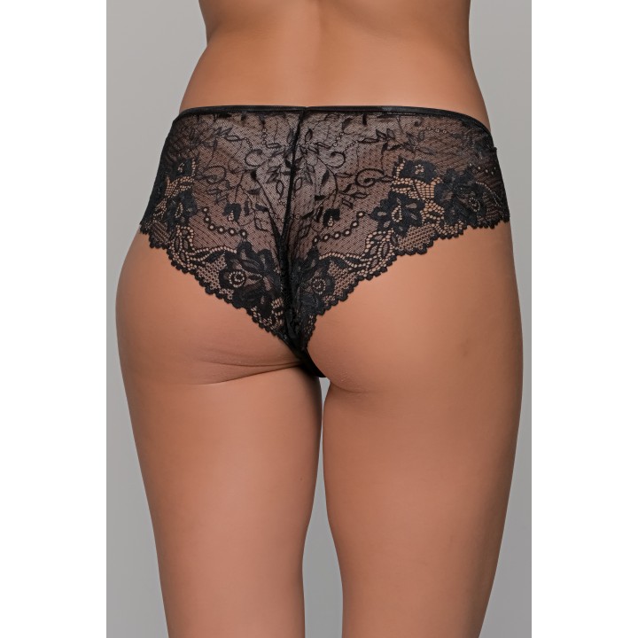 Δαντελένιο Ψηλόμεσο Σλιπ – Μαύρο