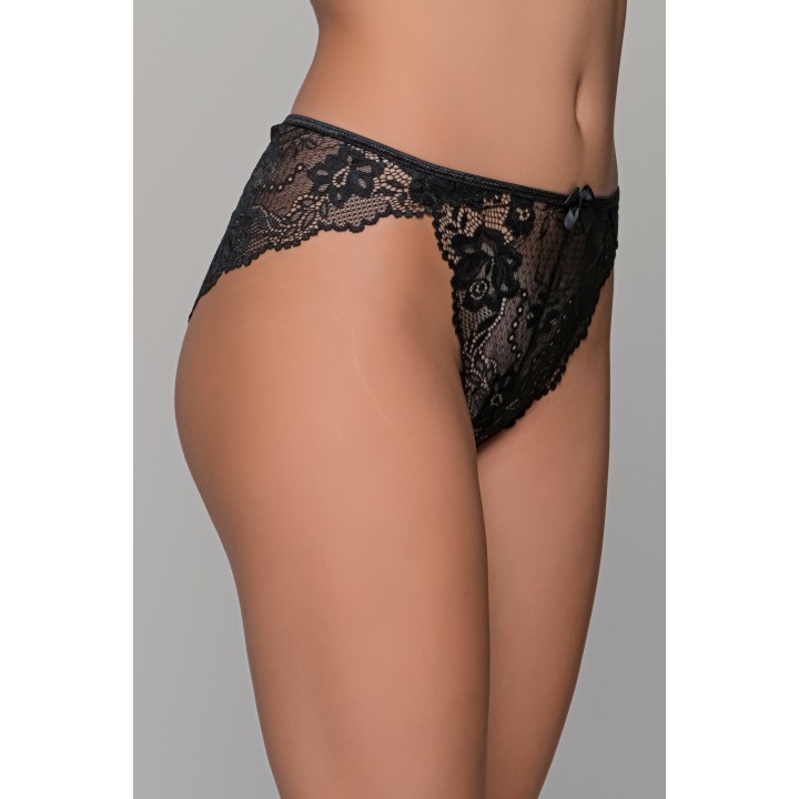 Δαντελένιο Ψηλόμεσο Σλιπ – Μαύρο