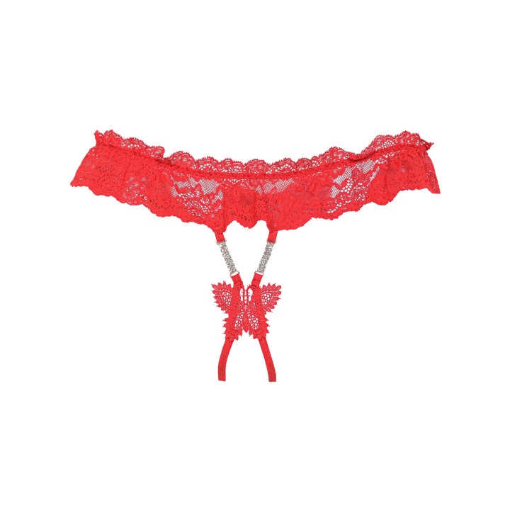 Σλιπ Ανοιχτό με Πεταλούδα & Στρας - Κόκκινο