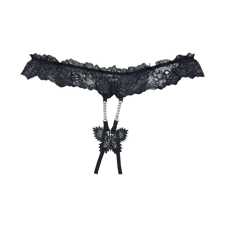 Σλιπ Ανοιχτό με Πεταλούδα & Στρας - Μαύρο