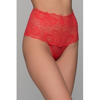 Ψηλόμεσο String Δαντέλα - Κόκκινο