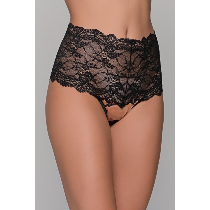 Ψηλόμεσο String με Δαντέλα– Τιγρέ