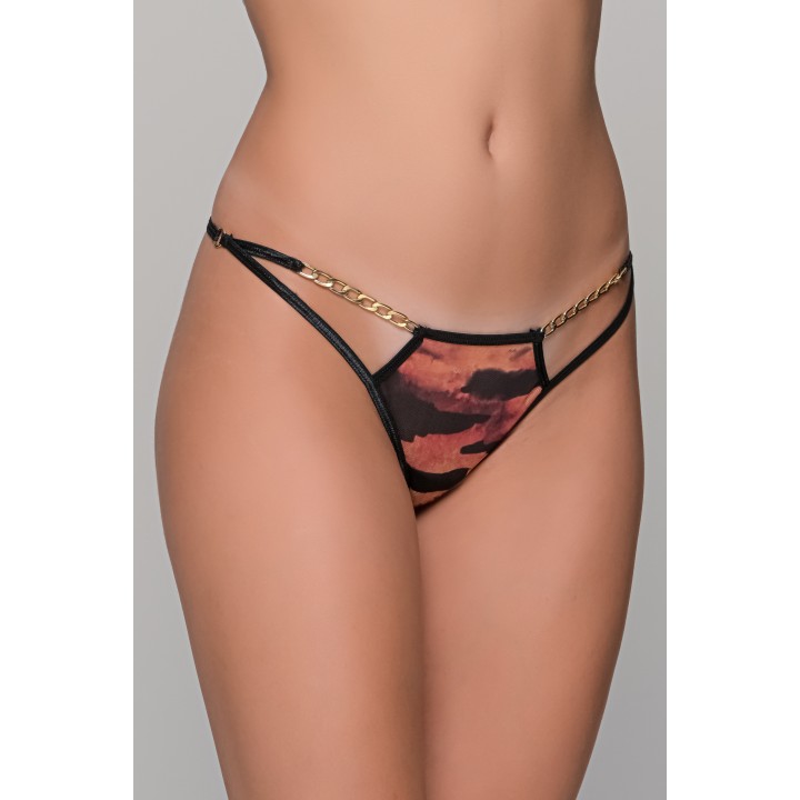 Animal Print String με Χρυσή Αλυσίδα– Τιγρέ