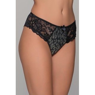 Σλιπ Ύφασμα Γυαλιστερό και Δαντέλα – Μαύρο