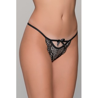 Tanga Brazilian Slip Δαντέλα – Ασημί