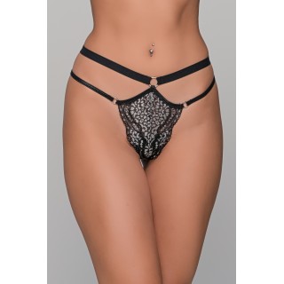 Δαντελένιο G-string - Ασημί