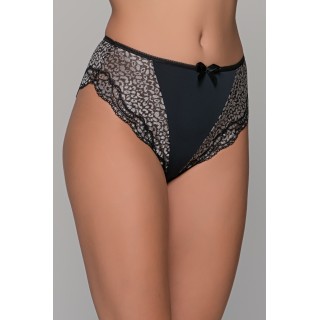 Ψηλόμεσο Δαντελένιο Σλιπ – Ασημί