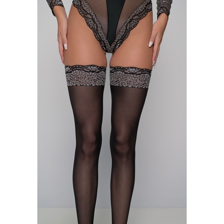 Κάλτσες Τούλι και Δαντέλα - Μαύρο