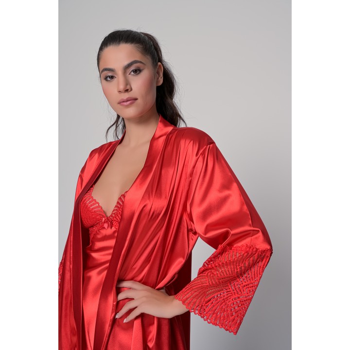 Σατέν Ρόμπα-Κόκκινο
