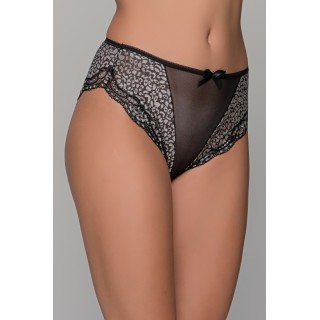 Ψηλόμεσο Δαντελένιο Σλιπ – Ασημί