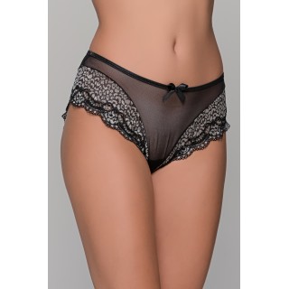 Ψηλόμεσο Δαντελένιο Σλιπ – Μαύρο