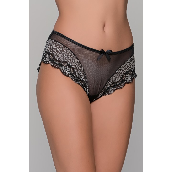 Ψηλόμεσο Δαντελένιο Σλιπ – Μαύρο