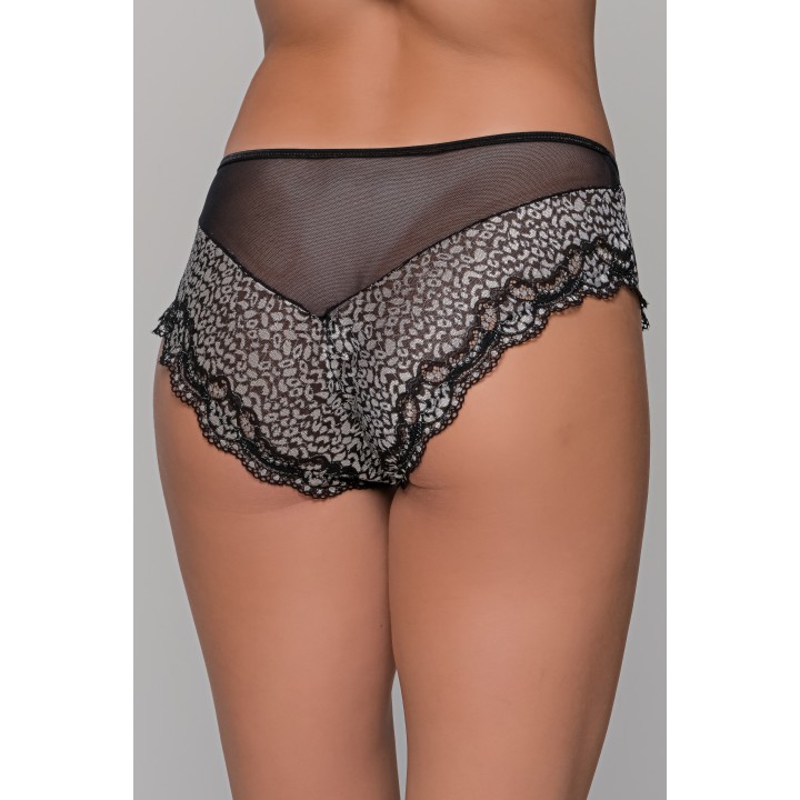 Ψηλόμεσο Δαντελένιο Σλιπ – Μαύρο