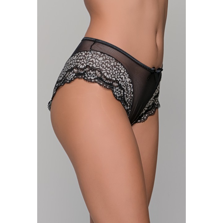 Ψηλόμεσο Δαντελένιο Σλιπ – Μαύρο
