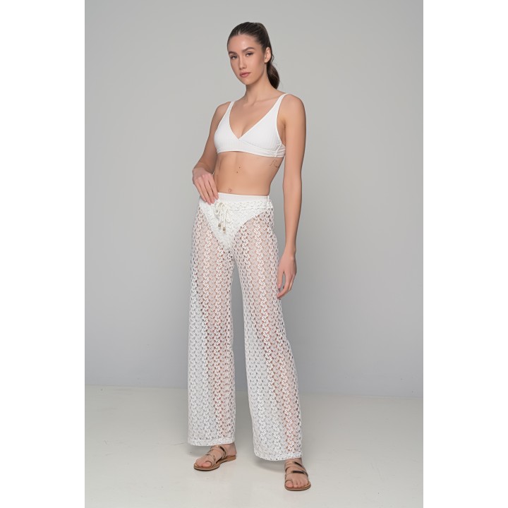 Παντελόνα Παραλίας Πλεκτή - Εκρού
