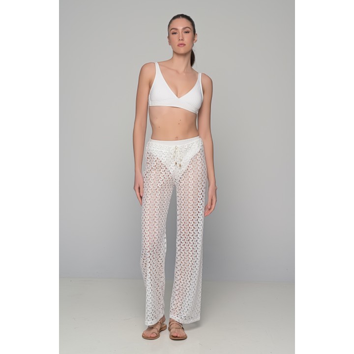 Παντελόνα Παραλίας Πλεκτή - Εκρού