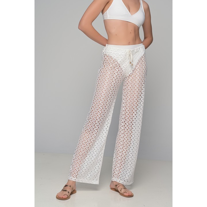 Παντελόνα Παραλίας Πλεκτή - Εκρού