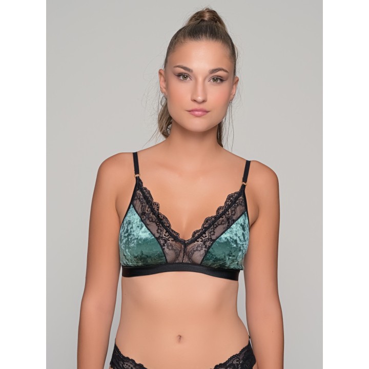 Σετ Βελούδινα Εσώρουχα - Λαδί