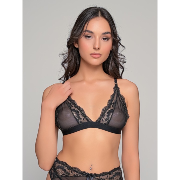 Σετ 3 Τμχ. Δαντελένια Εσώρουχα - Μαύρο