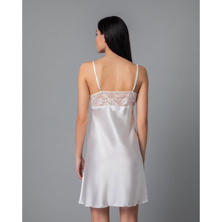Νυφικό Σετ Σατέν Νυχτικό και Ρόμπα - Λευκό