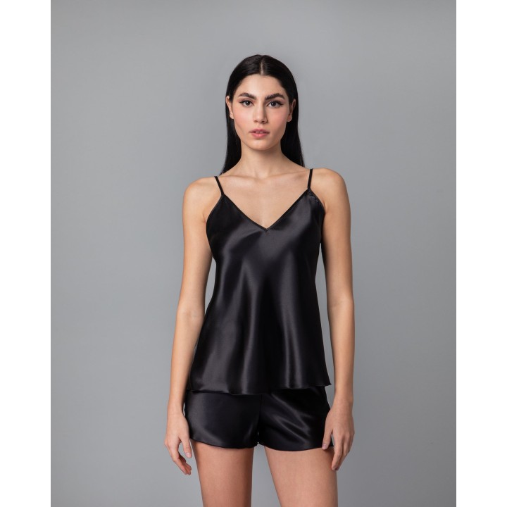Σατέν Babydoll με Σόρτς - Μαύρο